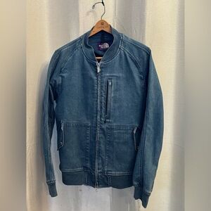 The North Face Purple Label denim jacket zip up sz large